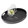 APS bistro round serving tray, black, 35.5 cm, melamine, stackable, dishwasher-safe (84045)