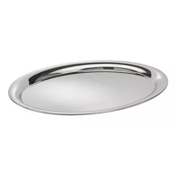 APS Serving Platter KAFFEEHAUS, Oval, Stainless Steel, High-Gloss Polished, Folded Rim, 1 Piece (30117)