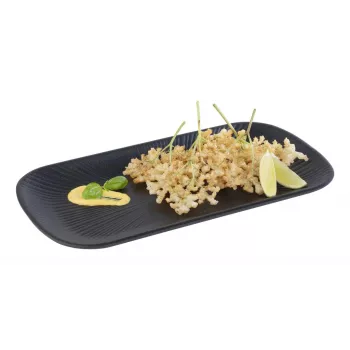 APS NERO GN 1/3 Tray, 325 x 176 x 25 mm, Black Melamine, Stackable, Dishwasher-Safe 85280