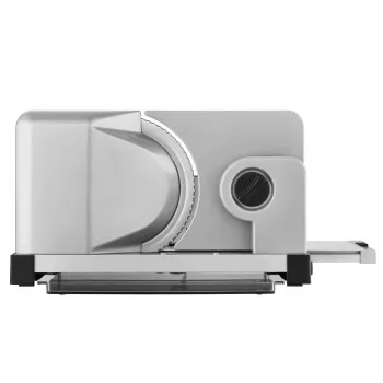 ritter Icaro 5 Electric All-Purpose Slicer, 65 W, 14 mm Cutting Thickness, 170 mm Serrated Stainless Steel Blade, Black/Silver Metal Housing, VDE/GS/CE, Protection Class II 521.003