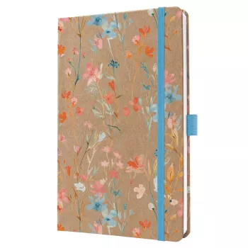 SIGEL Jolie 2027 Weekly Planner A5 Blue Floral Serenity Hardcover with Elastic Band, Pen Loop, Ribbon Marker, Inner Pocket, 144 Pages, 80 g/m² Paper, Rounded Corners, Multilingual 7J807