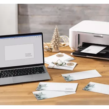Sigel 50 Christmas Envelopes Eucalyptus Magic DIN Lang without Window