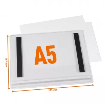 DURABLE Waterproof Magnetic A5 Poster Frame, 5-Pack, Black 505819