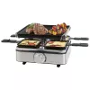 PROFI COOK Raclette Grill PC-RG 1301 for 4 Persons with Reversible Cast Iron Plate, Stainless Steel Housing 501301