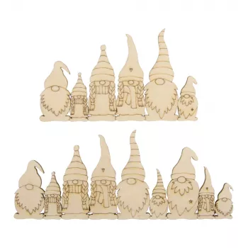 Rayher Decorative Item Natural Wood Strip Elf Family, 2 Pieces (46805505)