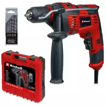Einhell TC-ID 720/1 E Kit Impact Drill 720 W with 5-Piece Drill Bit Set and Carry Case 4259846