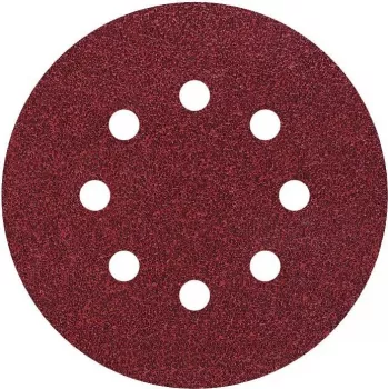Wolfcraft 2259100 Hook-and-Loop Sanding Disc Set for Random Orbital Sander, 125 mm, Grits P80/P120/P240, 25-Piece, Punched