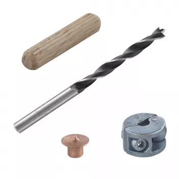 Wolfcraft 2916000 Beech Wood Dowel Set 6 mm, 50 Ribbed Dowels + 4 Steel Dowel Markers