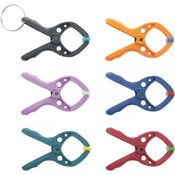 Wolfcraft 3420000 Microfix Mini Spring Clamps, 6-Piece Set, 20 mm Span, Black/Orange