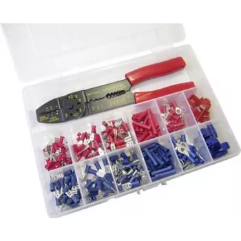 WKK 60349 Crimp Connector Assortment 0.5-2.5 mm² Red/Blue Insulated Cable Lug Set