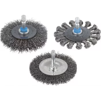 Wolfcraft Steel Wire Cup Brush 2101000 for Angle Grinder, 100 mm, Crimped, M14