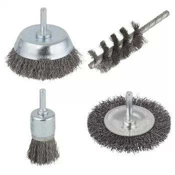 wolfcraft Steel Wire Brush Set, 4 pcs. (2133000)