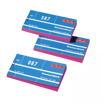 Herlitz Duplicate Number Pads 1-1000, Various Colours, 10 Pads 300010530