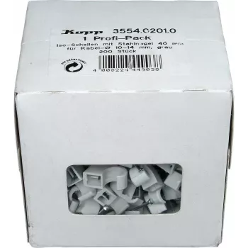 Kopp Cable Clamp with Nail, 10-14 mm, Grey, 200 pcs 355402010
