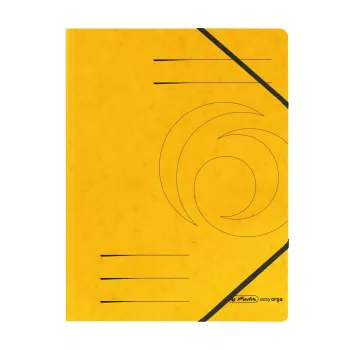 Herlitz easy orga A4 Corner Elastic Folder, Yellow, 5-Pack