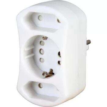 HEINRICH KOPP DUOversal Schuko to Europlug Adapter, Type F to Type C, 250 V, 2.5 A, White 179602001