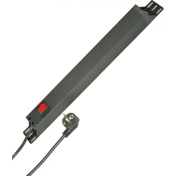 HEINRICH KOPP 7-Way 19 inch Rack Mount Power Strip, 2m Cable, Black 930705028