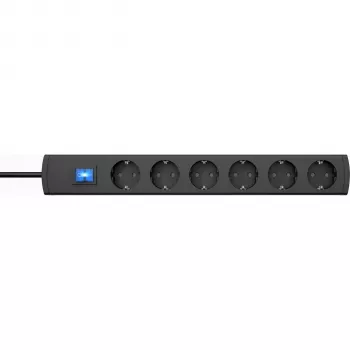 HEINRICH KOPP 232805008 6-Way Indoor Power Strip, 1.4 m, Anthracite
