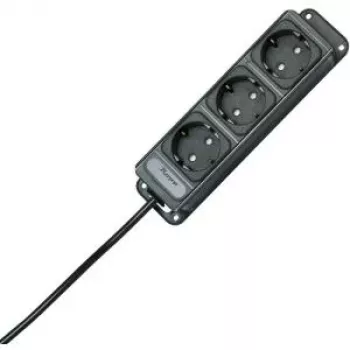 HEINRICH KOPP 3-Way Power Strip without Switch, Anthracite, 1.4 m 127015013
