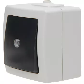 Kopp 566356003 light switch, thermoplastic, black-grey