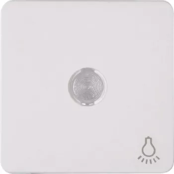Heinrich Kopp Paris Rocker Switch Cover with Lens, Arctic White, Single Rocker, Light Symbol, Snap-on 330213006