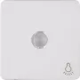 Heinrich Kopp Paris Rocker Switch Cover with Lens, Arctic White, Single Rocker, Light Symbol, Snap-On 330213006
