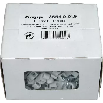 HEINRICH KOPP Nagelschellen Cable Clips, Bundle Ø 7-11 mm, Grey, 200 pcs 355401019
