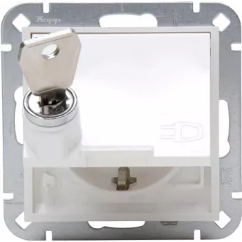 HEINRICH KOPP Schuko Socket Outlet with Hinged Lid, Surface-Mounted, IP44, Grey, 1-Gang, 16 A, 250 V, Paris Series 951529001