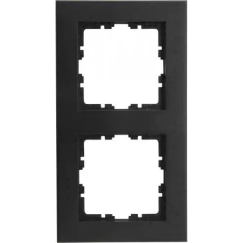 HEINRICH KOPP HK07 PURE 2-Gang Cover Frame, Matt Black (IP20) 406950000