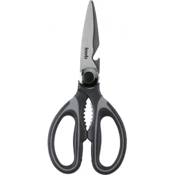 kwb 020721 household scissors, stainless steel blades, 210 mm, black