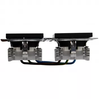 HEINRICH KOPP HK07 KombiQuick 2-Gang Horizontal Schuko Socket, Anthracite 133715000