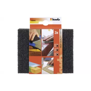 kwb 89000 Sanding Sponge Set, Fine Grit, 3-Piece, for Wood and Metal