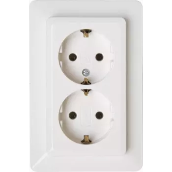 Heinrich Kopp Schuko socket 2-Gang 16A arctic white Objekt 2002 917213007