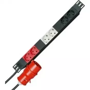 HEINRICH KOPP 19 inch rack-mount power strip 6-gang Schuko with switch, 1U, black 930105013