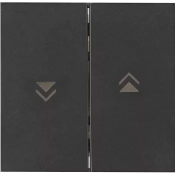 HEINRICH KOPP HK07 Double Rocker Cover with Arrow Symbols, Matt Black (IP20) 490359008