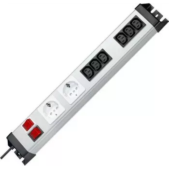 Heinrich Kopp POWERversal 8-gang power strip with 2 Schuko and 6 IEC C13 sockets, 1.4 m cable, black 227520013