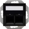 HEINRICH KOPP HK07 Keystone Wall Plate with Cover, IP44, 2-Port, Black 953850004