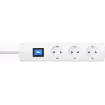 Kopp UNOversal indoor extension cable 3 Schuko sockets 1.4m white 232502006