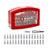Einhell BELT CLIP 118495 32-Piece screwdriver bit set with Phillips, PoziDriv, slotted, Torx and security Torx bits in storage case with belt clip