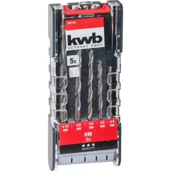 kwb 109140 Hammer drill bit set with carbide tips, 5-piece, 4-10 mm