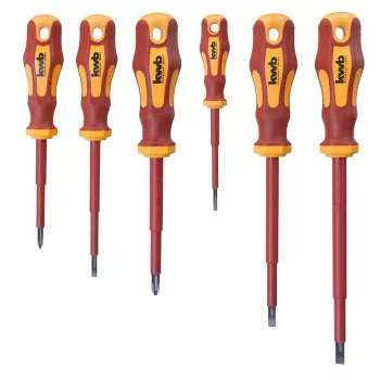 KWB 7-Piece Screwdriver Set with Voltage Tester, Chrome Vanadium Steel, Magnetic Tips, Ergonomic 2-Component Handle 140870
