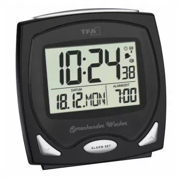 TFA Dostmann radio alarm clock black with illuminated dial 60.2541.01