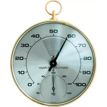 TFA Dostmann 45.2007 Analogue Round Thermometer Hygrometer, White/Silver, 10 cm Diameter