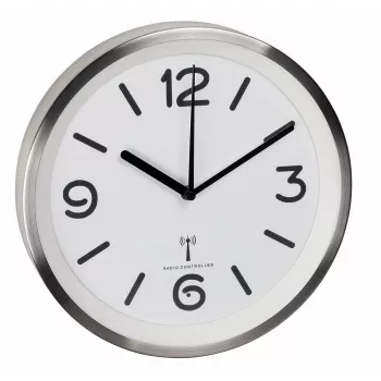 TFA Dostmann 60.3535.02 Radio-Controlled Wall Clock Round Silver - White