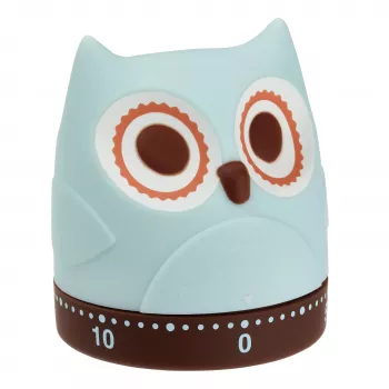 TFA Dostmann Owl Mechanical Kitchen Timer, Turquoise, 60 Minutes, Analogue, Without Batteries 38.1039
