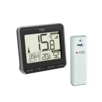TFA Dostmann PRIO Wireless Digital Thermometer, Black/White 30.3069.01