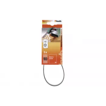 KWB 910510 Sanding Belt Set, Grit 100, 457 mm x 13 mm, 3 Pieces