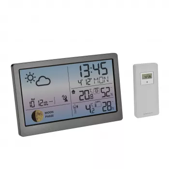TFA Dostmann LUNA SKY 35.1169.10 Radio-Controlled Weather Station with 12-Hour Forecast, Moon Phase, Supports up to 3 Sensors