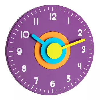 TFA Dostmann 60.3015.11 Design Wall Clock, Purple, Silent Quartz, 25 cm