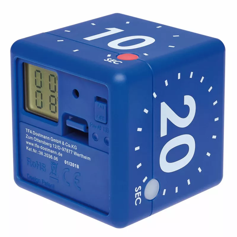 TFA Dostmann Timer CUBE Digital Cube Timer, Blue 38.2036.06